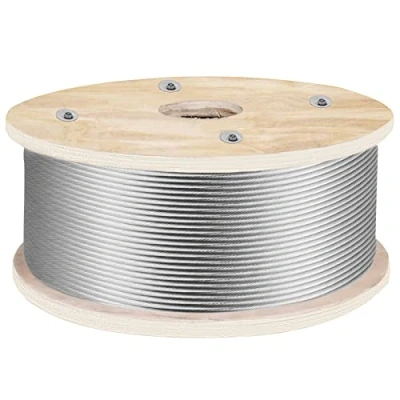 Image of VEVOR 316 Stainless Steel Wire Rope 500ft Length, Cable 3/16 Inch, Railing Decking With 1x19 Strands Construction, 4700lbs Breaking Strength For Stair, Handrail, Clothesline