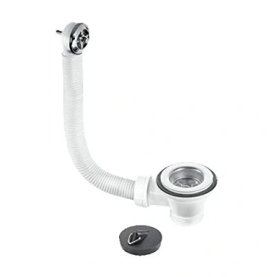 Image of McAlpine FVW1P 1¼&quot; Combined Waste &amp; Overflow for Vanity Basin w/ 60mm Stainless Steel Flange
