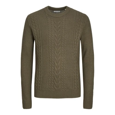 Image of Jack &amp; Jones Jjcraig CREW NECK Jumper, Men&#039;s, Size: Large, Canteen