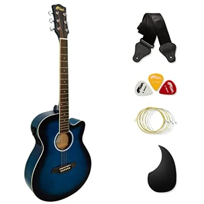 Image of Tiger Blue Electro Acoustic Guitar for Beginners Now with 6 Months Free Lessons Included