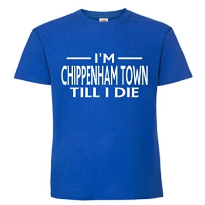 Image of Chippenham Town Till I DIE Premium Mens T Shirt X Large Blue