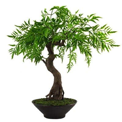 Image of Leaf Artificial Tree, Mixed Materials, Bonsai Twisted Ficus, 45cm