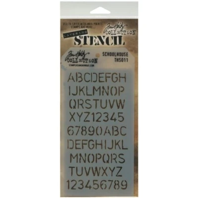 Image of Stampers Anonymous Tim Holtz Layered Stencil 4.125 inch x 8.5 inch, Schoolhouse