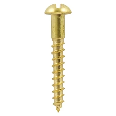 Image of Timco Solid Brass Timber Screws Slot Round (Size 6 x 1 1/2 200 Pieces)