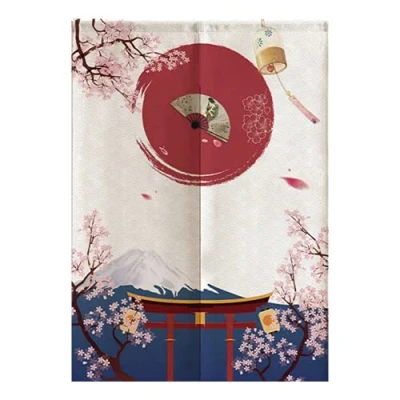 Image of ciciglow Door Curtain, Japanese Style Blackout Half Doorway Curtain Decorative 85 * 120cm for Room Bedroom Kitchen Shop Restaurant