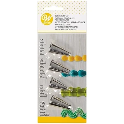 Image of Wilton Borders Icing Piping Tip Set, 4 Pieces