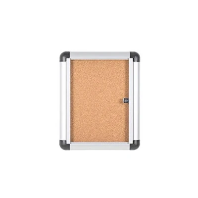 Image of Bi Office Display Case Enclore Extra, Cork Surface, Acrylic Door, Aluminium Frame, 30.6 x 37.6 cm (1x A4)
