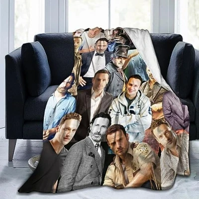 Image of Suehome Blanket Andrew Lincoln Soft and Comfortable Wool Fleece Throw Blankets for Sofa Office car Camping Yoga Travel Home Decoration Cozy Plush Beach Gift