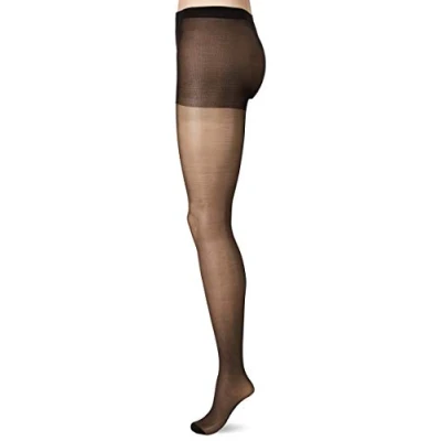 Image of Pretty Polly Women&#039;s Nylons Gloss 10 DEN Tights, Black, Small