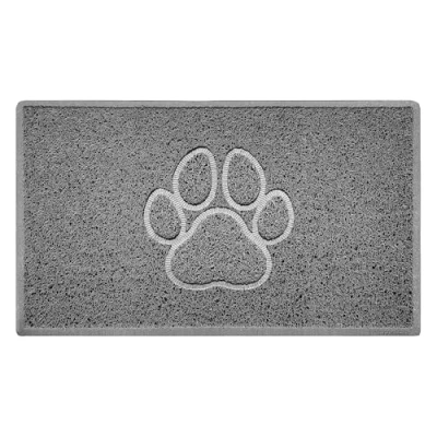 Image of Nicoman Paw Embossed Shape Indoor Outdoor Dirt Trapper Door Mat Washable Barrier Heavy Duty Doormat (Watertight Rubber Back, Medium, Grey, 75 x 44cm)