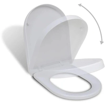 Image of vidaXL White Soft close Toilet Seat Square