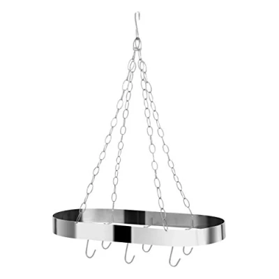 Image of Premier Housewares Oval Ceiling Rack, Matt Chrome