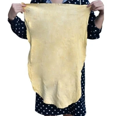 Image of Natural Chamois Leather Car Cleaning Cloth Washing Suede Absorbent Drying Towel VOSO (40X70cm)