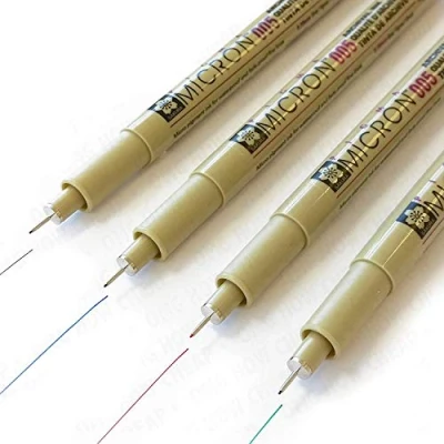 Image of Sakura Pigma Micron Pigment Fineliners Pack of 4 XSDK005 0.2mm Black, Blue, Red, and Green