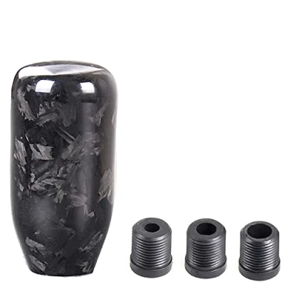 Image of muge racing Gear Shift Knob,Universal Carbon Fiber Forged Pattern Car Manual Knob with 3 Adapters