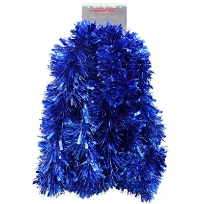 Image of Christmas Concepts® 4m Metre Chunky/Fine Tinsel Decoration (BLUE)
