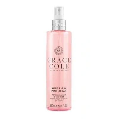 Image of Grace Cole Body Spray 250ml Wild Fig &amp; Pink Cedar Fragrance Womens Hair Mist Refreshing, Moisturising With Essential Oils Vegan Made In England