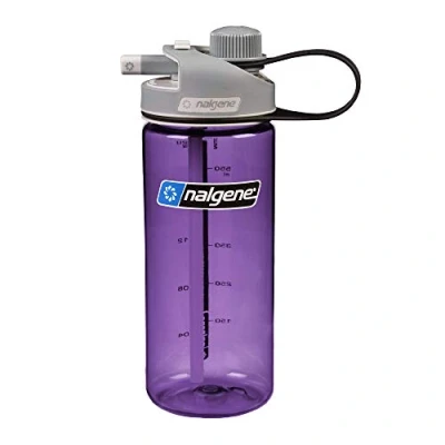 Image of Nalgene Sustain Tritan BPA Free MultiDrink Water Bottle Made with Material Derived from 50% Plastic Waste, 20 OZ, Purple