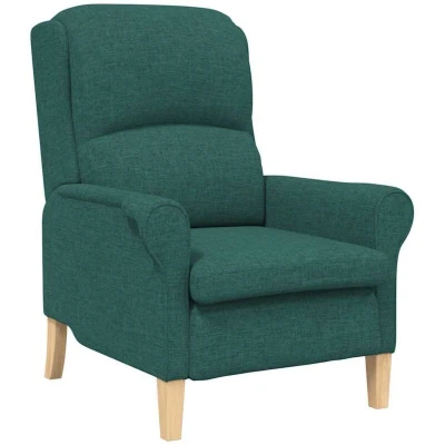 Image of vidaXL Modern Armchair Dark Green Fabric, Wood Standard Ergonomic