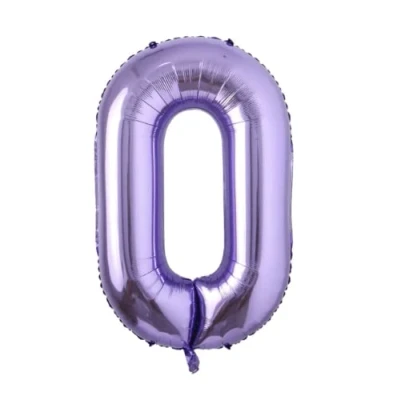 Image of Purple Number 0 Foil Balloon, 101cm