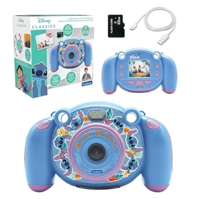 Image of Lexibook DJ080D Disney Stitch 4 in 1 Kids Camera with Photo, Video, Audio and Game Functions, Blau