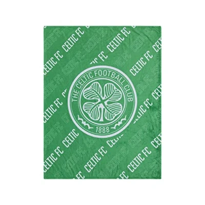 Image of FOCO Scotish Premier League SPL Football Celtic Fan Bed Throw Blanket