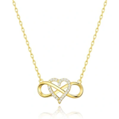 Image of Philip Jones Gold Plated Infinity Heart Necklace Created with Zircondia® Crystals