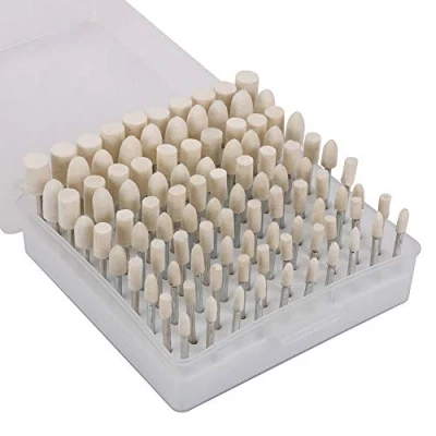 Image of Wool Felt Mandrel Mounted Polishing Head Multifunctional Grinding Buffing Accessories 100PCS