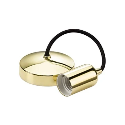 Image of KnightsBridge 6&quot; E27 Contemporary Pendant Set Polished Brass