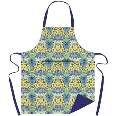 Image of Museums &amp; Galleries Adjustable Apron V&amp;A Design Yellow Mallow Flowers by Allan Francis Vigers Organic Cotton Stylish Home Accessory