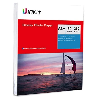 Image of A3 Plus A3+ Photo Paper 60 Sheets Pack High Glossy 260Gsm Inkjet 13x19 Inches Uinkit Thick