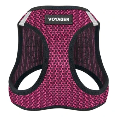 Image of Voyager Step in Air Dog Harness All Weather Mesh Vest for Small and Medium Dogs by Best Pet Supplies Fuchsia (2 Tone), M