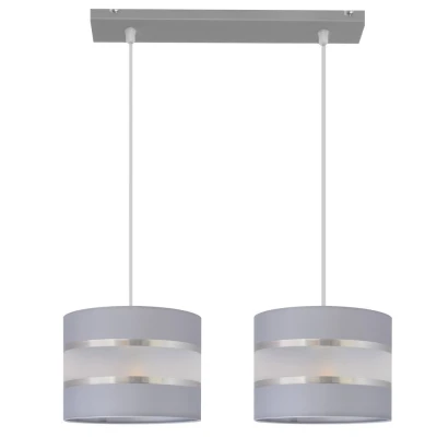 Image of Helen Straight Bar Pendant Ceiling Light Grey, Silver 45cm