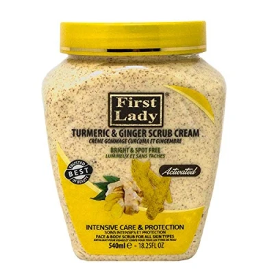 Image of First Lady Activated Turmeric &amp; Ginger Scrub Cream 540ml Bright and Spot Free Face Body