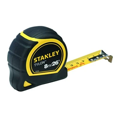 Image of STANLEY Tape Measure 8m/25mm Wide Compact Case with Cushioned Grip Metric and Imperial System 1 30 656