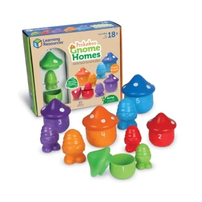 Image of Learning Resources Peekaboo Gnome Homes, Ages 18 Months+, Educational Toys, Preschool Activities, Toddler Toys 2 4, Montessori Sustainable