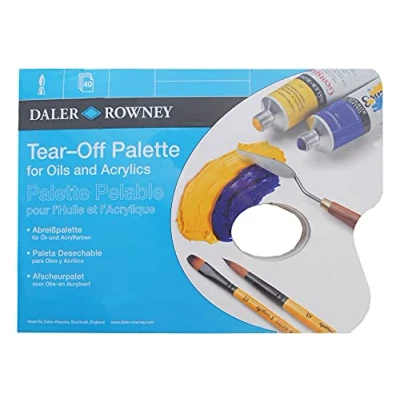 Image of Daler Rowney Tear Off Palette for Oil &amp; Acrylic A3 Size, 40 Sheets, Ideal Artists, Students Hobbyists