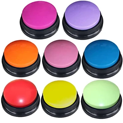 Image of FRQNTKPA 8 Color Voice Recording Button, Dog Buttons for Communication Pet Training Buzzer, 30 Second Record &amp; Playback, Funny Gift Study Office Home Packs