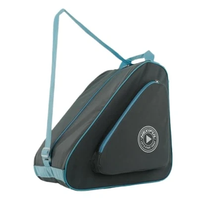 Image of HEXIFUL Skate Bag to Carry Ice Skates, Inline Roller Skates and Quad for Both Kids Adults (Grey/Blue)