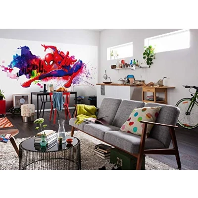 Image of Komar IADX6 082 Non Woven Photo Wallpaper Spider Man Graffiti Art Size 300 x 150 cm (Width Height)