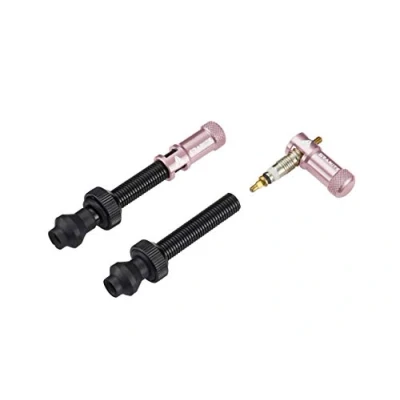 Image of Granite Juicy Nipple Valve Cap and Presta Stem Set, Bike Tyre Caps Dust Covers with Core Removing Function, Durable Alloy (Pink)
