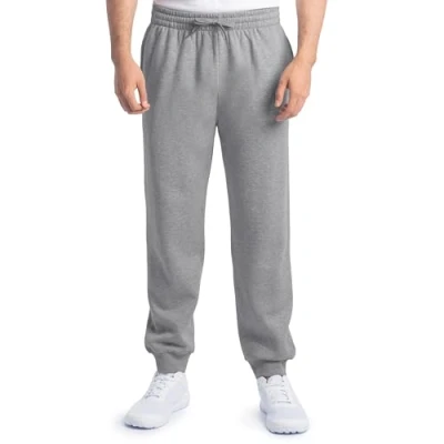 Image of Fruit of the Loom Men&#039;s Eversoft Fleece Joggers with Pockets, Relaxed Fit, Moisture Wicking, Breathable, Tapered Sweatpants, Grey Heather, X Large