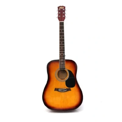 Image of RayGar 41&#039;&#039; Full Size 4/4 Sunburst Acoustic Guitar Dreadnought Steel String Beginner Package Pack New