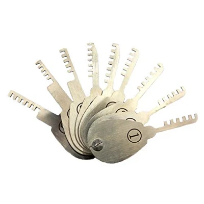 Image of TPM Go 9pcs Folding Comb Lock Pick Set Rake Picking Door Tool Locksmith Tools