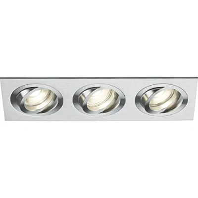 Image of KnightsBridge Ambar Tri Tilt Square Downlight Brushed Chrome