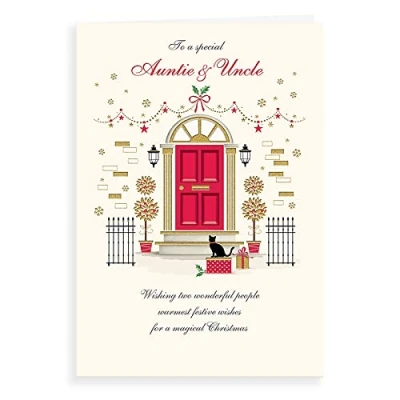 Image of Regal Publishing Classic Christmas Card Auntie &amp; Uncle 9 x 6 inches