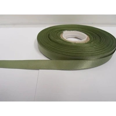Image of 2 metres x 10mm Satin Ribbon Moss Dusky Sage Green Double Sided 10 mm 1cm