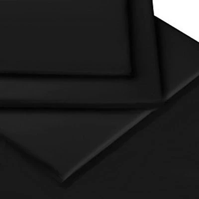 Image of Linens Limited Polycotton Non Iron Percale 180 Thread Count Fitted Sheet, Black, Single