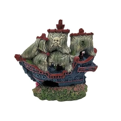 Image of Superfish SF Shipwreck S 15 x 7 14 cm Aquarium Decoration Pirate Ship