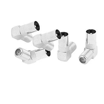 Image of sourcing map 5 Pcs F Type Female to PAL Male TV Coax Right Angle Connector Adapter Connectors